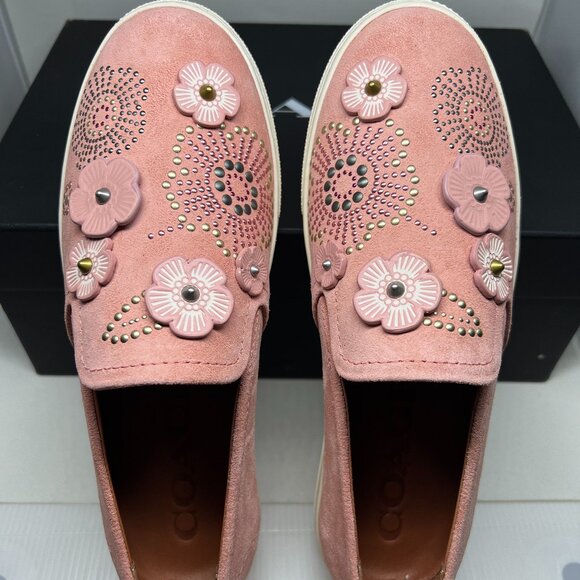 Coach Slip On Sneaker With Tea Rose Rivets Peony G2062 - Picture 1 of 11